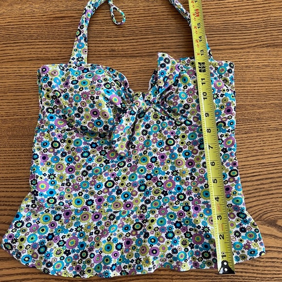 Coco Rave Floral Print Halter Bathing Suit Top M 34 C - Picture 5 of 8